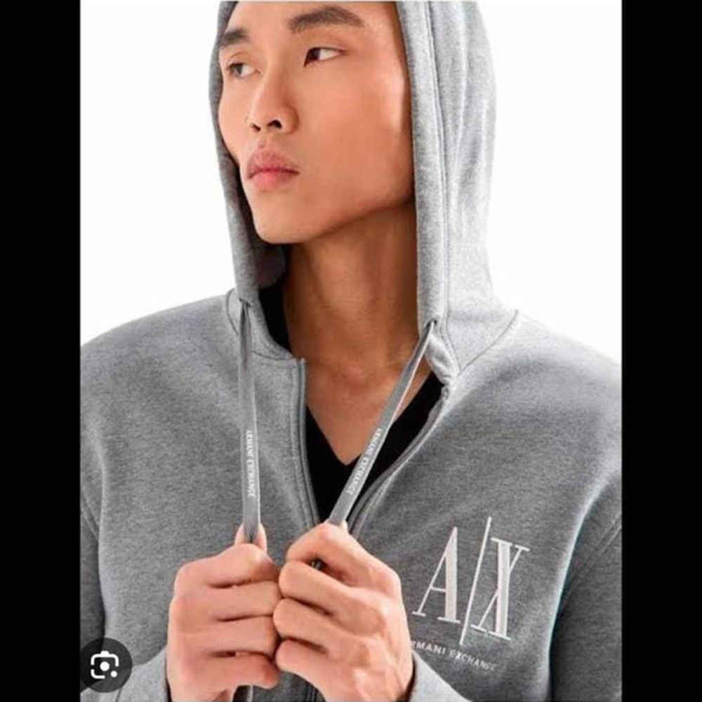 Armani Exchange Grey Premium Quality Hoodie-thumb-0