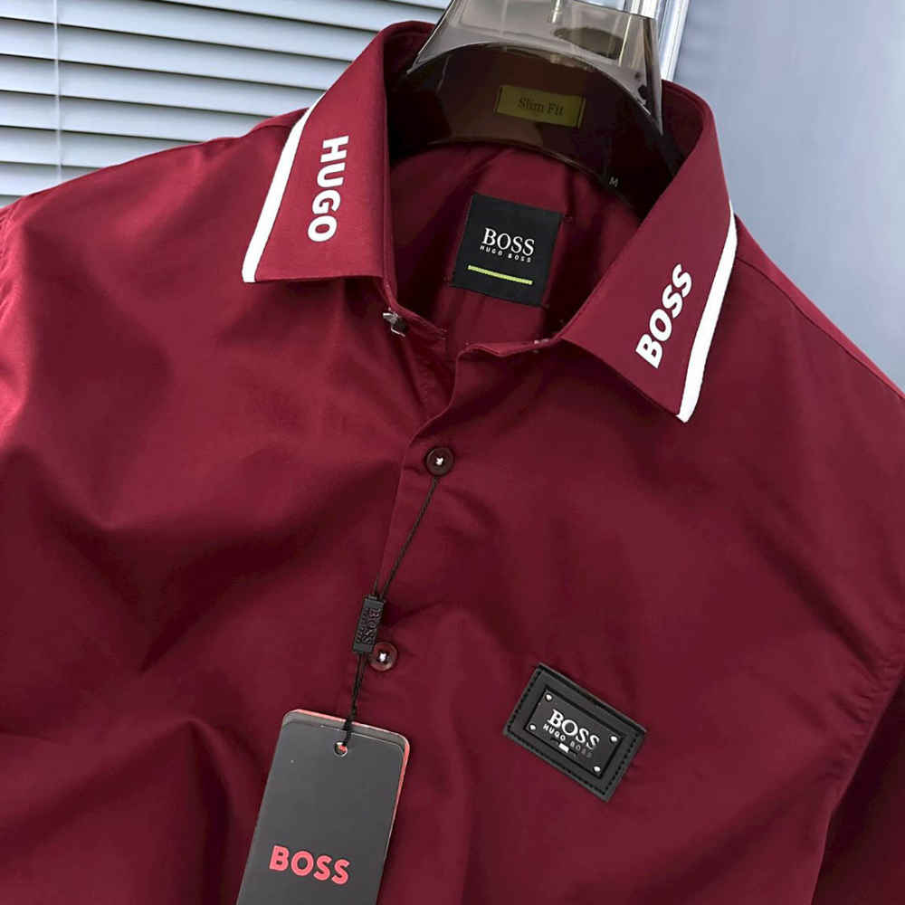 Hugo Boss Wine Premium Quality Shirt-3