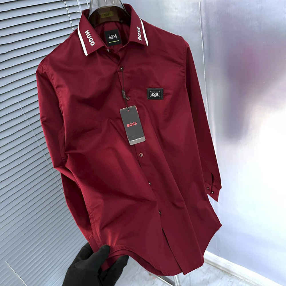 Hugo Boss Wine Premium Quality Shirt-1
