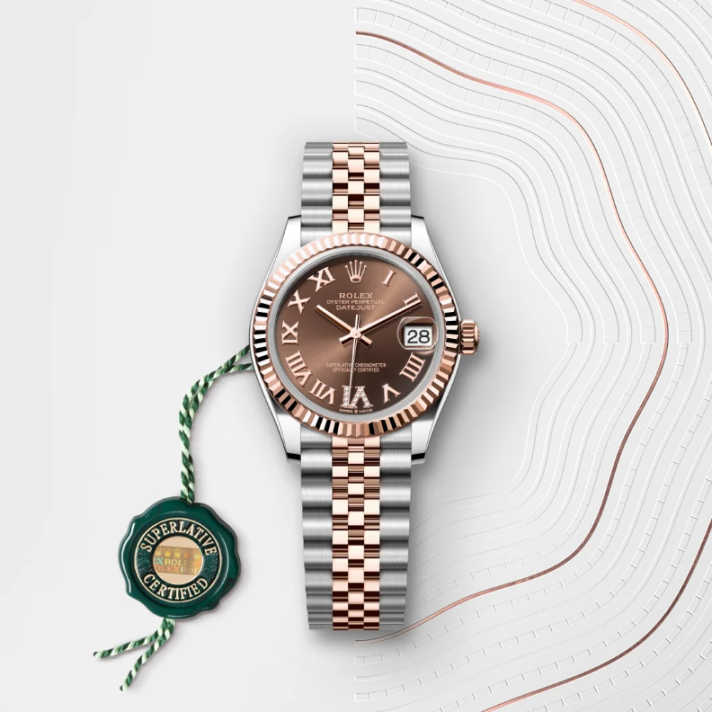Rolex Datejust en Rolesor Everose – combinaison d’acier Oystersteel et d’or Everose, M278271-0004-1