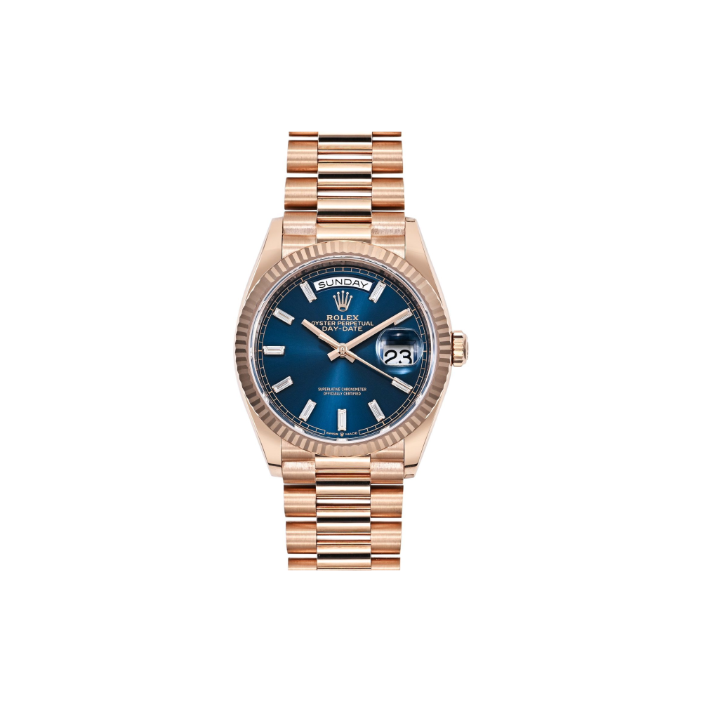Rolex Day-Date Rose Gold, 36 mm 128235-BLUGRN10BR-thumb-0