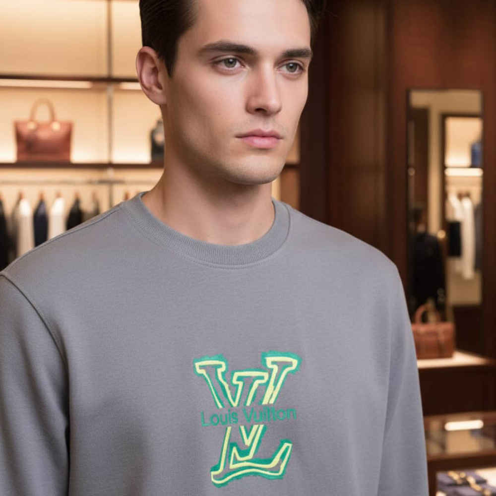 Louis Vuitton Grey Premium Quality Sweatshirt-thumb-0