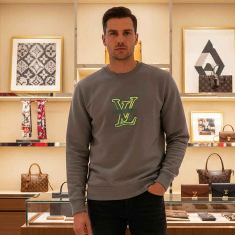 Louis Vuitton Grey Premium Quality Sweatshirt-thumb-4