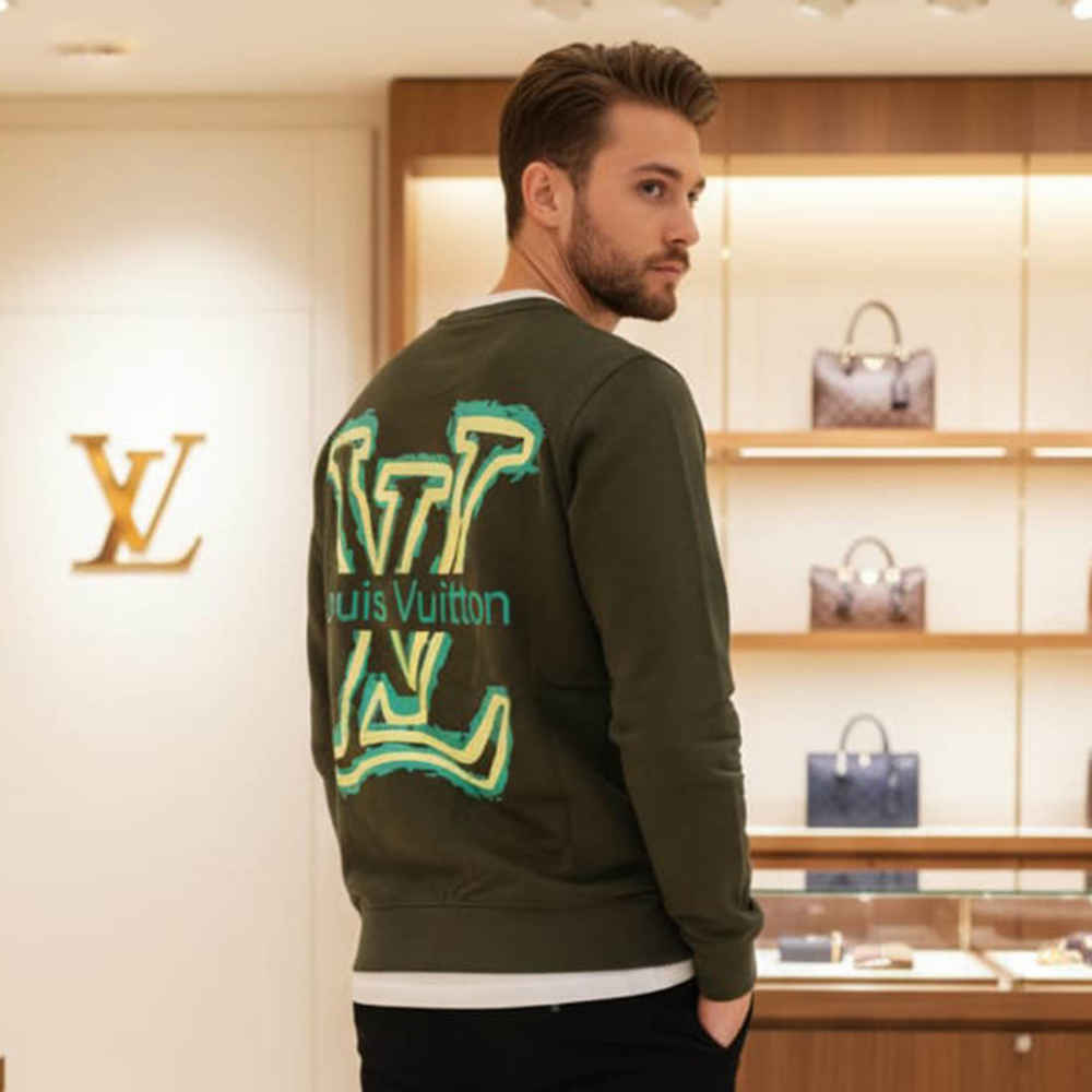 Louis Vuitton Green Premium Quality Sweatshirt-1