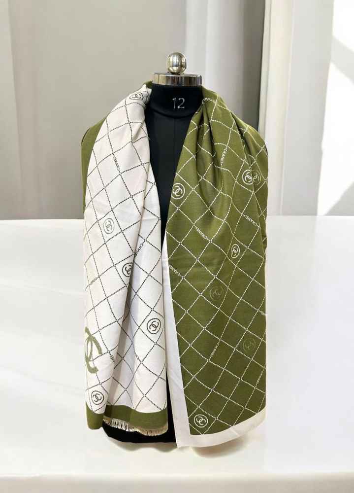 Chanel Designer Green Woolen Stole-thumb-2