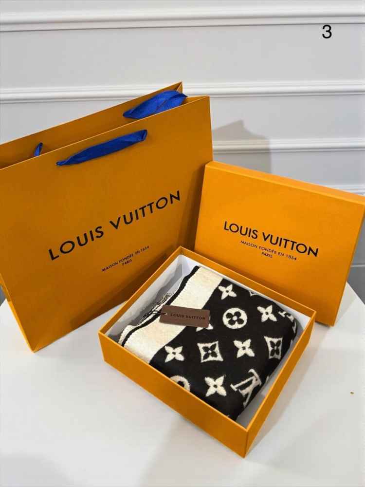 Louis Vuitton Black Cashmere Wool Blend Scarf-2