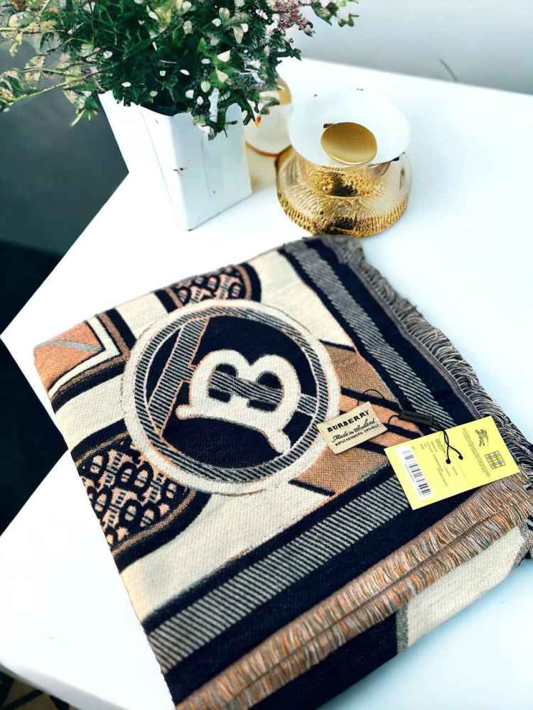 Burberry Cashmere Blue Woollen Stole-thumb-0