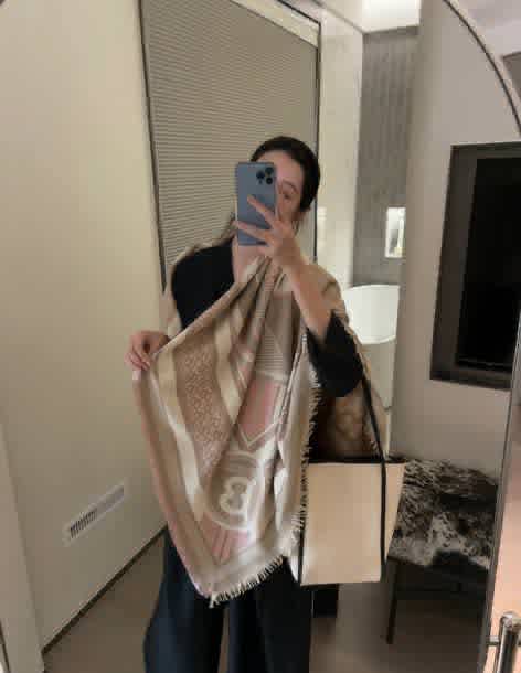 Burberry Cashmere Beige Woollen Stole-thumb-1