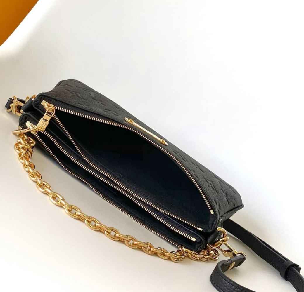 Louis Vuitton Black Pocchette With Dual Compartment Handbag-1