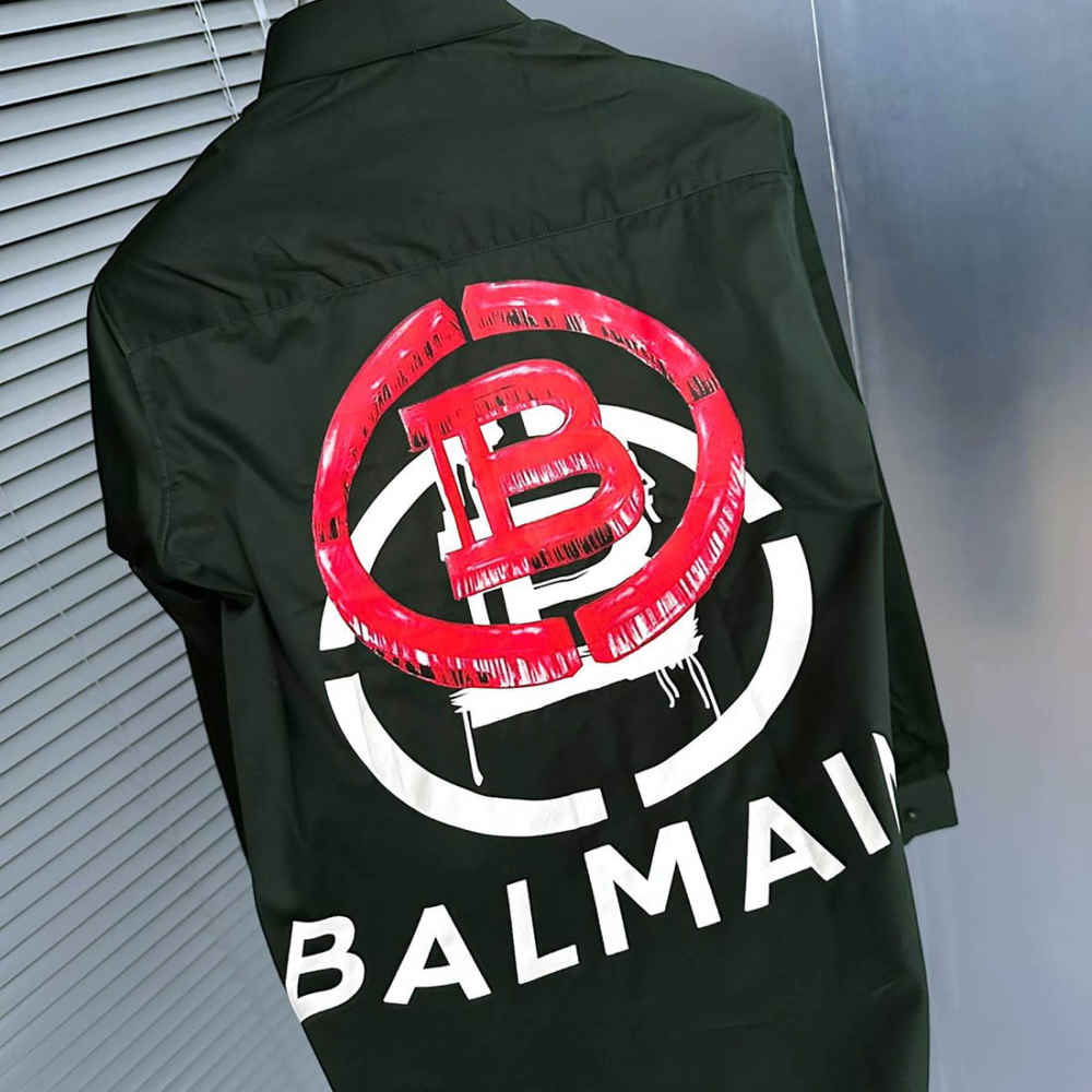 Balmain Embroidered Green Premium Cotton Shirt-3