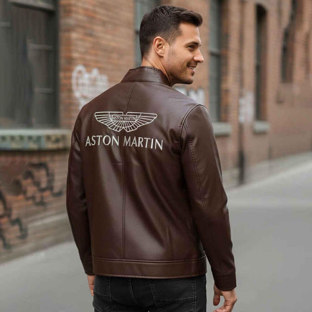 Astron Martin Embroidered logo Brown Premium Quality jacket-2