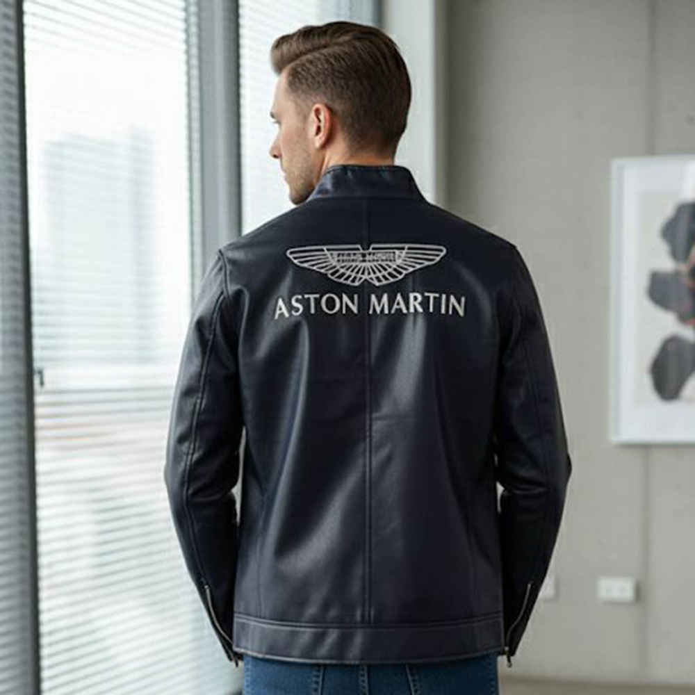 Astron Martin Embroidered logo Blue Premium Quality jacket-2