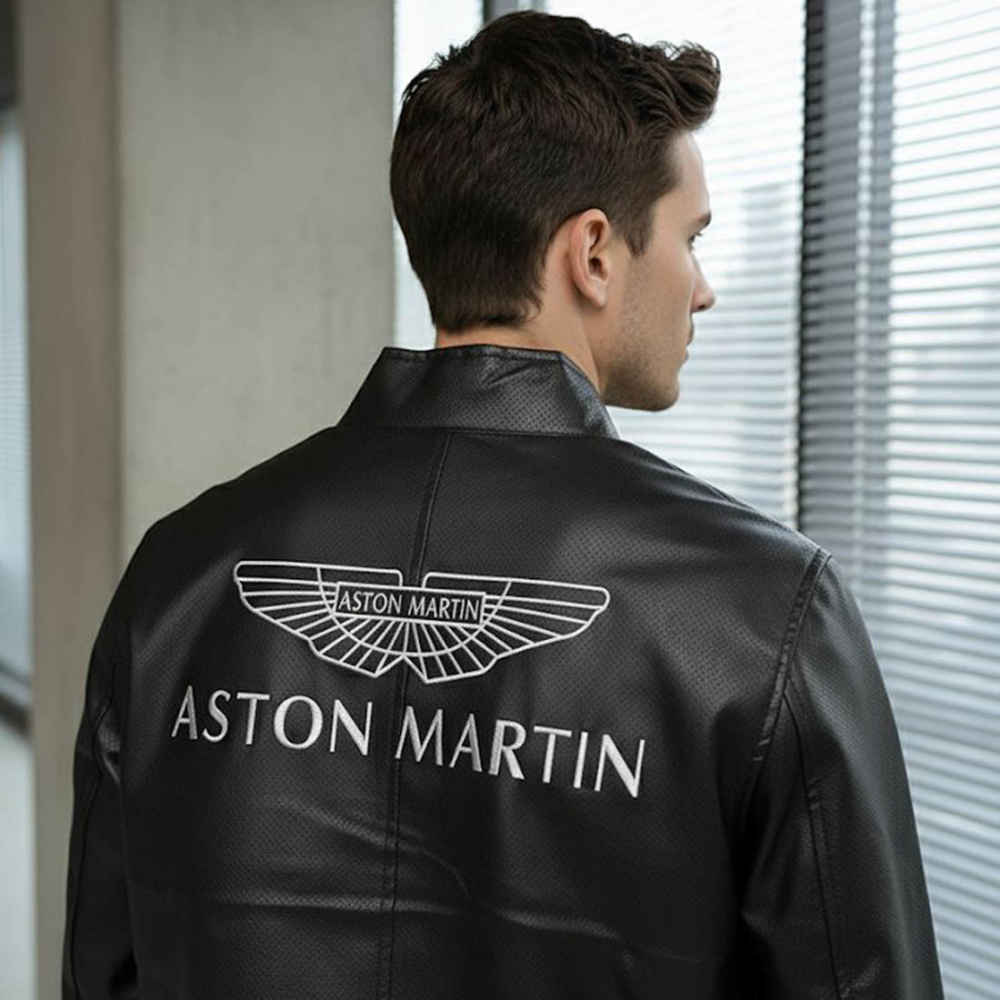 Astron Martin Embroidered logo Black Premium Quality jacket-2