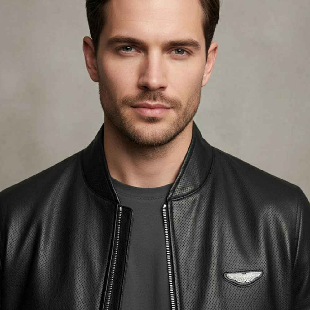 Astron Martin Embroidered logo Black Premium Quality jacket-1