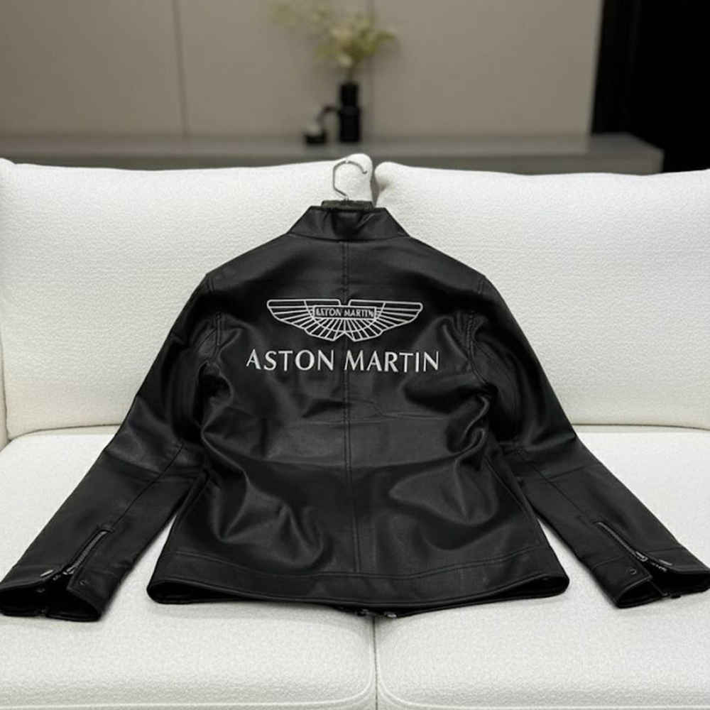 Astron Martin Embroidered logo Black Premium Quality jacket-5