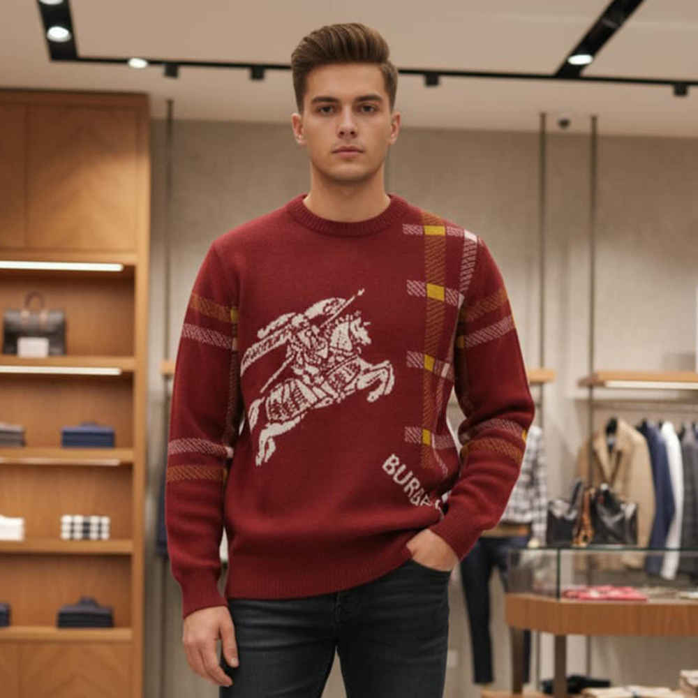 Burberry Wine Authentic Quality Pullover-1