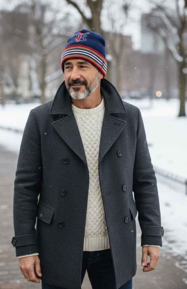 Burberry Blue Cashmere Beanie-thumb-0