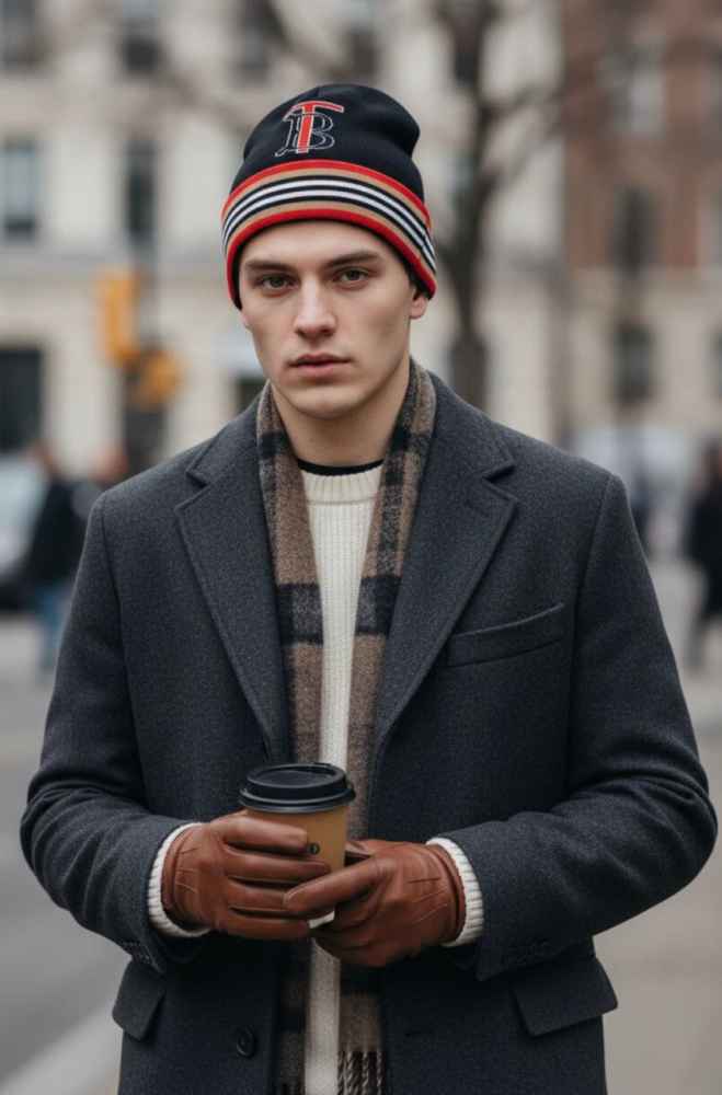 Burberry Black Cashmere Beanie-thumb-0