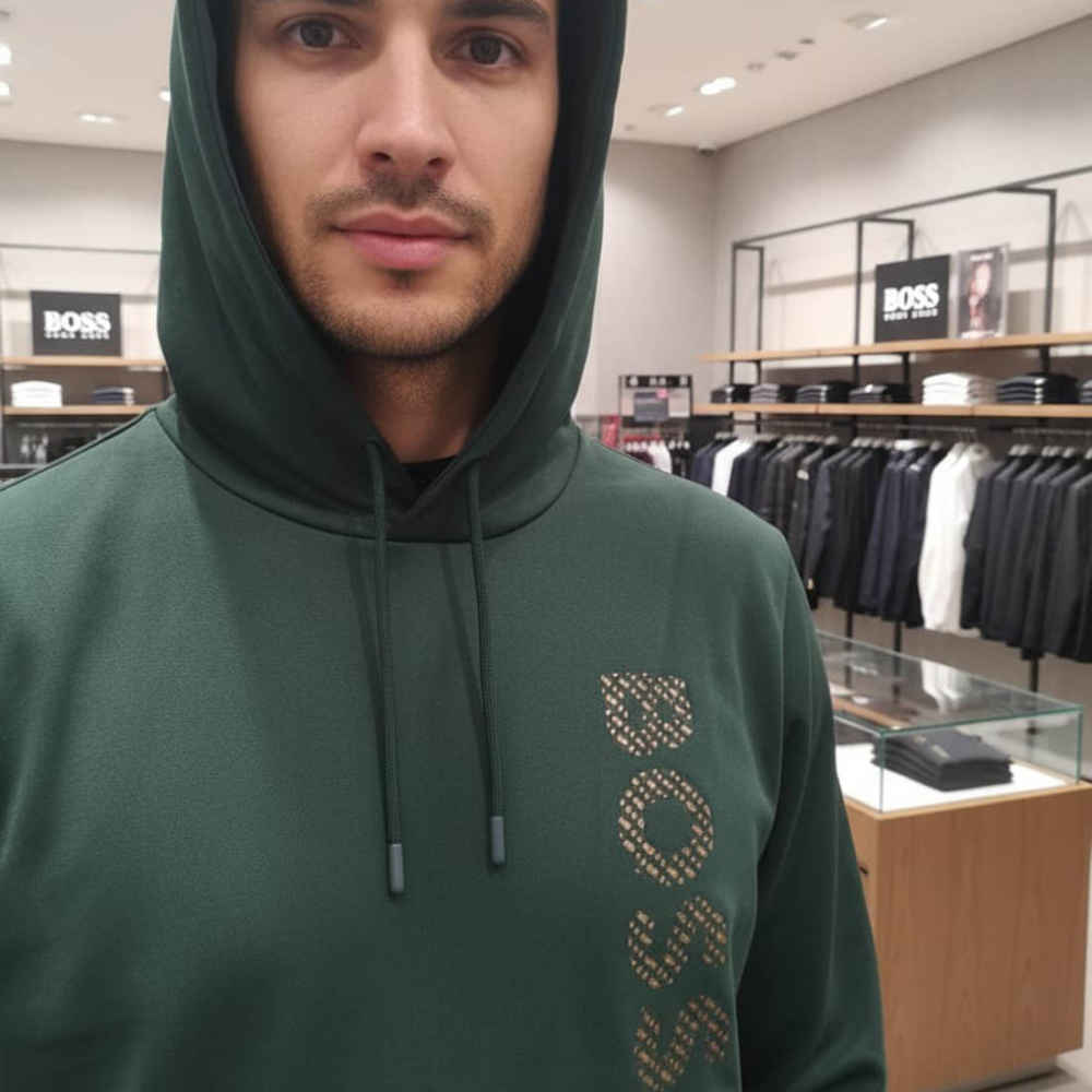 Boss Green Hood Embroidery Logo Hoodie-thumb-1