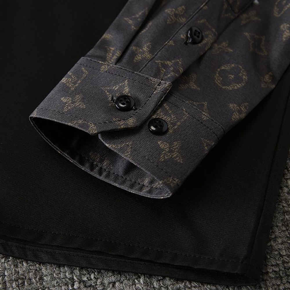 Louis Vuitton Monogram Black Premium Cotton Shirt-thumb-5
