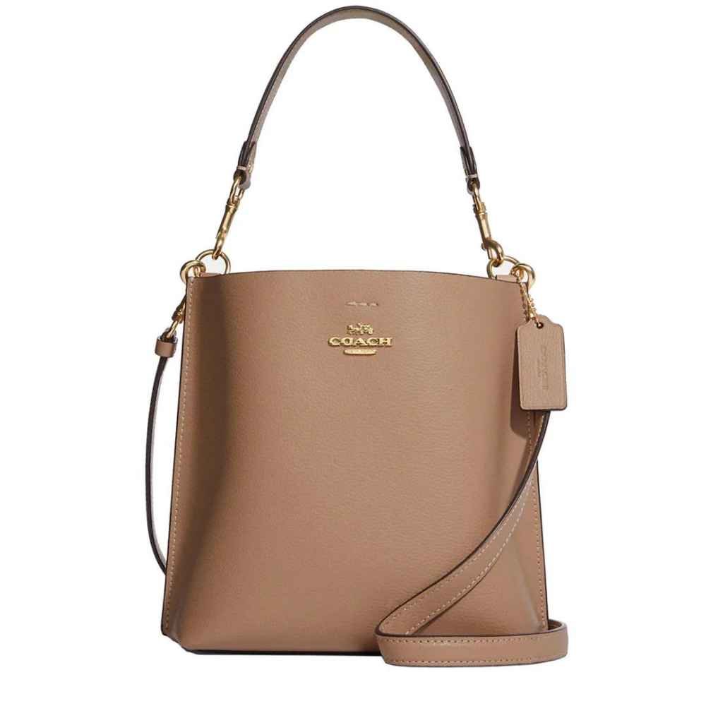 Coach Mollie Solid Shades Bucket Brown Handbag-thumb-0