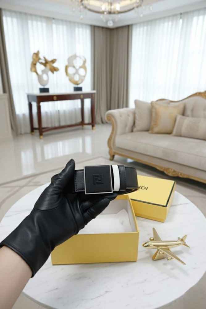 Fendi Black Premium Quality Authentic Belt-thumb-1