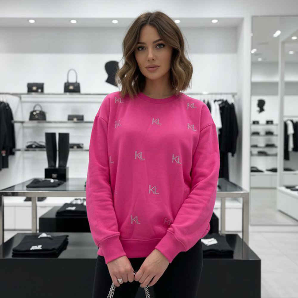 Karl Lagerfeld Pink Premium Quality Sweatshirt-thumb-0