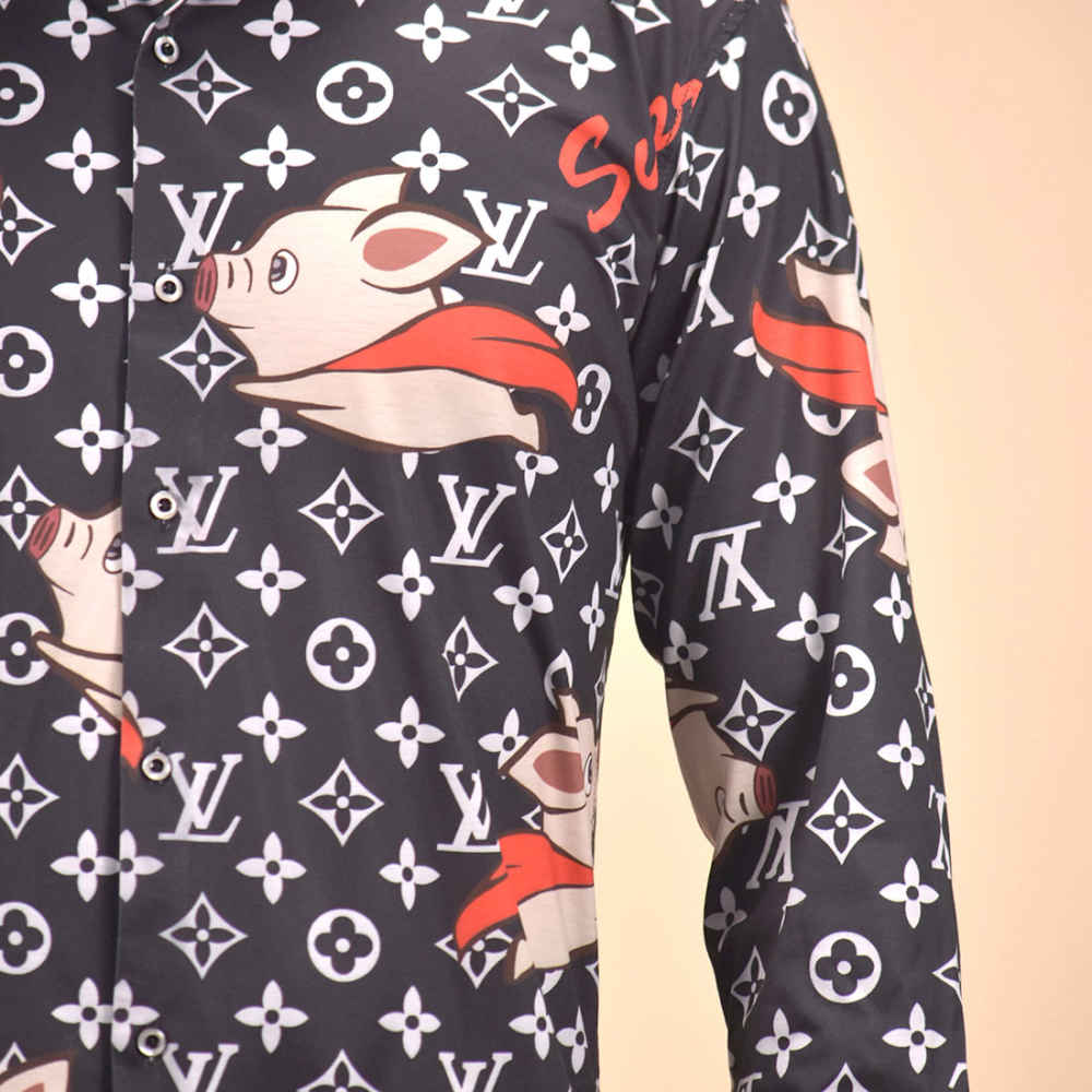 Louis Vuitton Monogram Black Premium Luxury Shirt-4