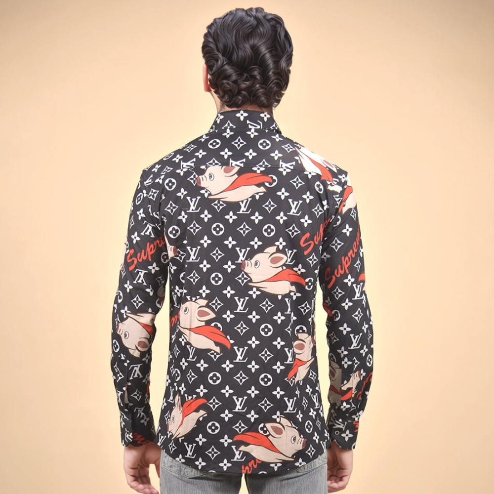 Louis Vuitton Monogram Black Premium Luxury Shirt-3