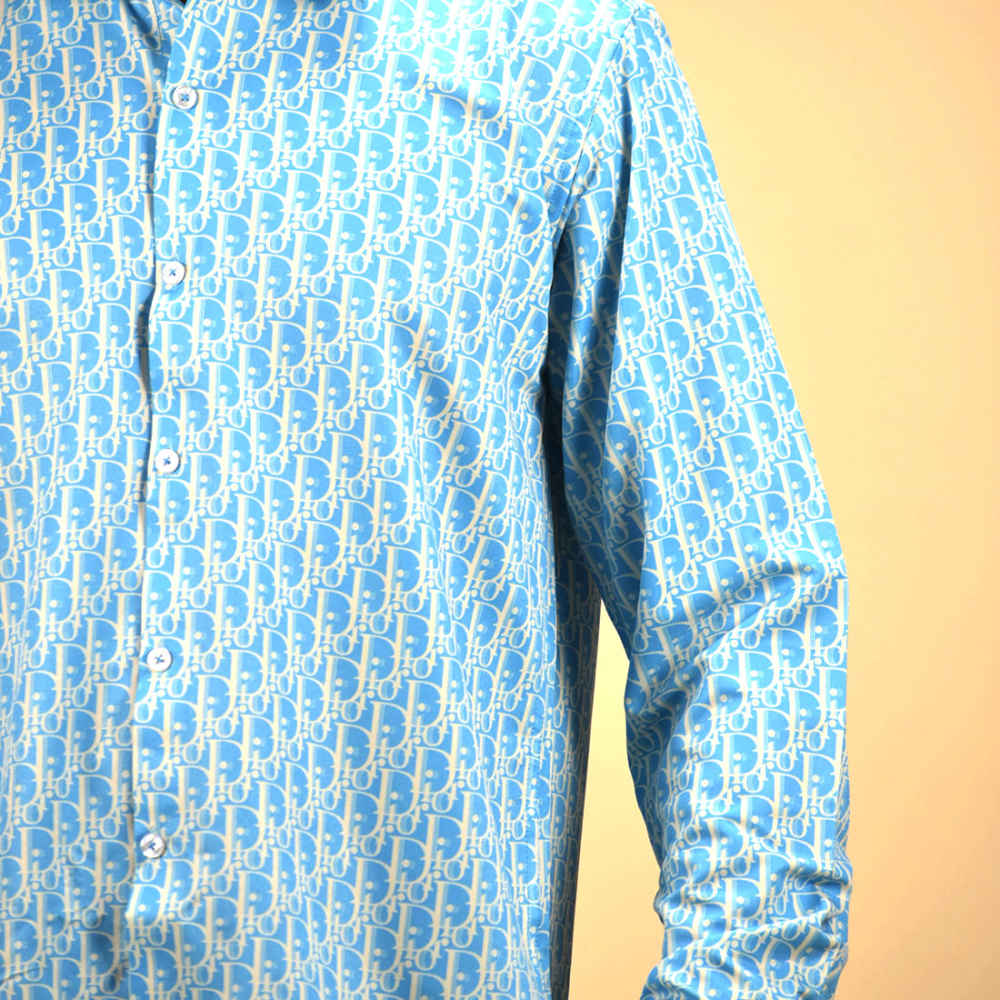 Dior Sky Blue Premium Quality Shirt-4