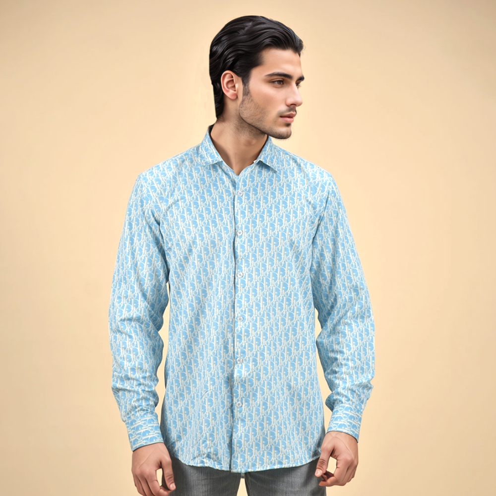 Dior Sky Blue Premium Quality Shirt-1