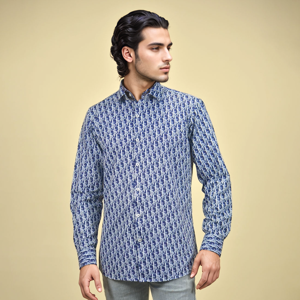 Dior Navy Blue Premium Quality Shirt-1