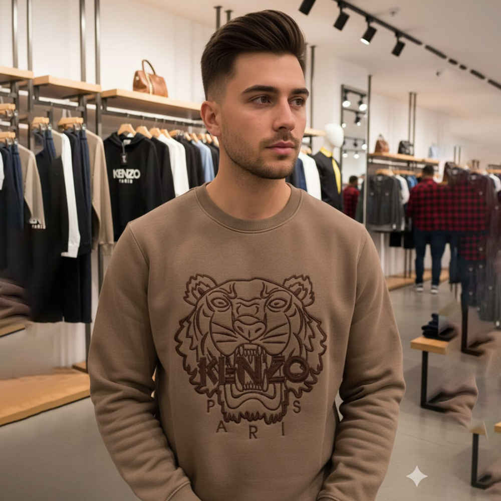 Kenzo Brown Authentic Quality Sweatshirts-thumb-1