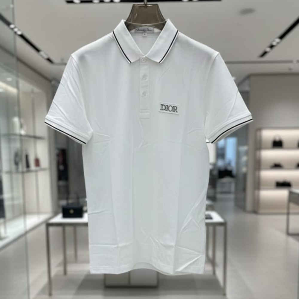 Dior White Premium Quality Polo T-Shirt-1