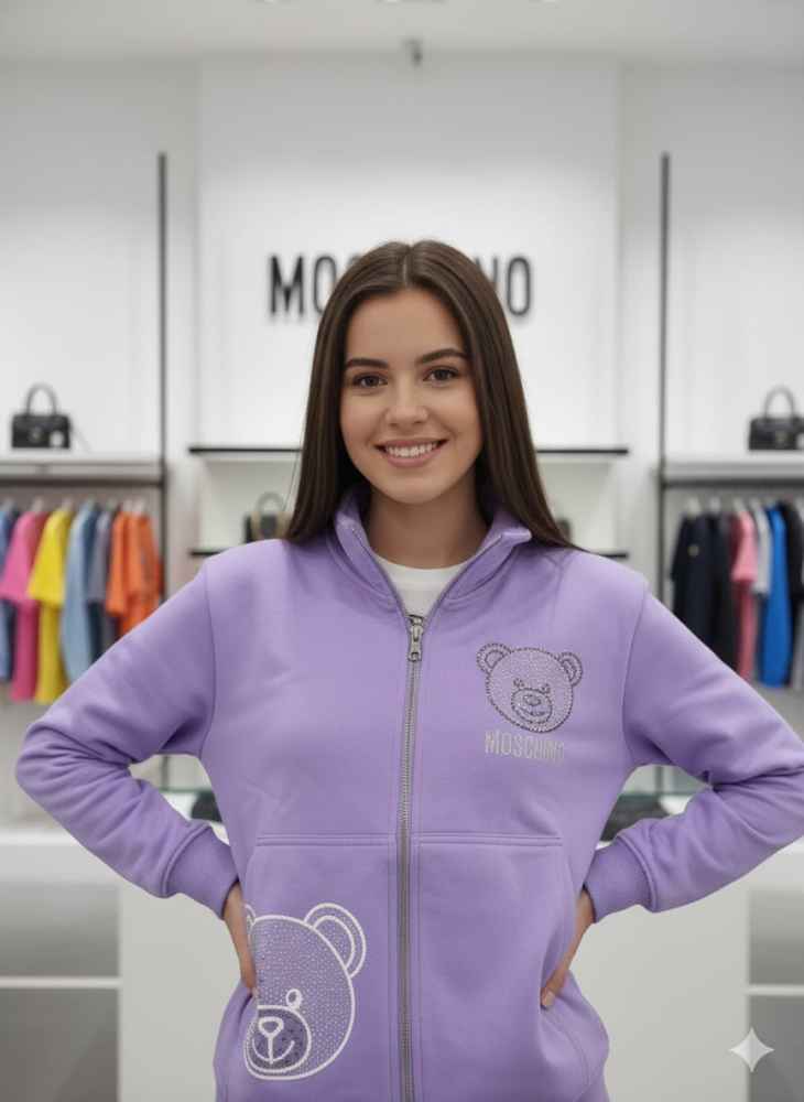 Moschino Purple Premium Quality Winter Tracksuit-thumb-5