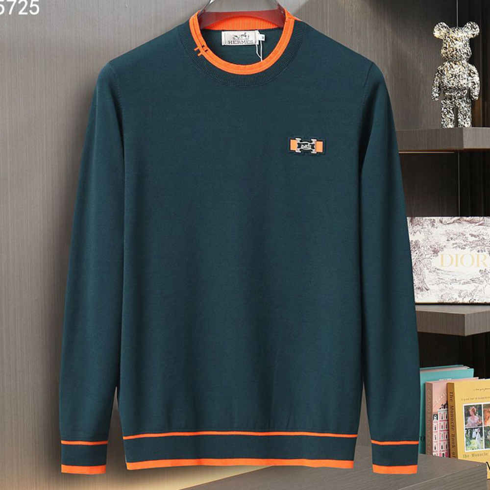 Hermes Dark Green High-End Authentic Quality Pullover-thumb-0