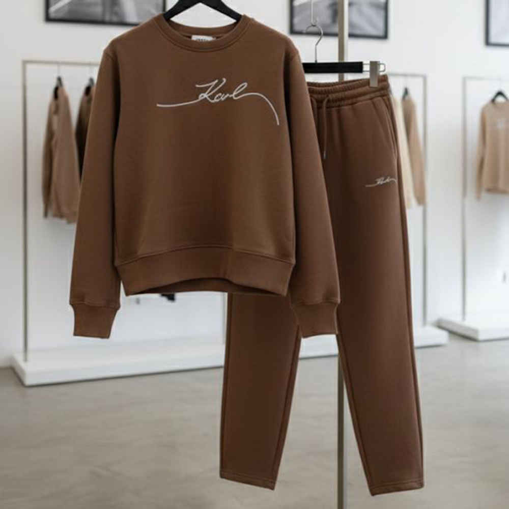 Karl Lagerfeld Brown Premium Co-ord Set-1