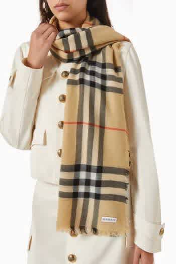 Burberry Check Cashmere Brown Stole-thumb-1