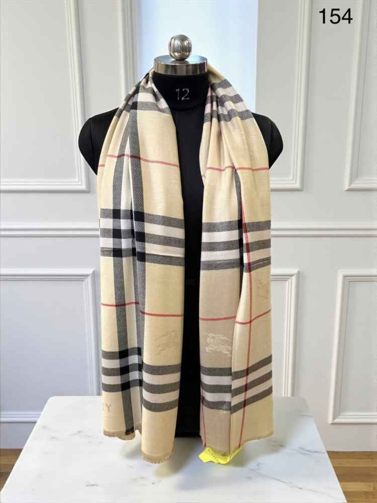 Burberry Check Cashmere Cream Stole-thumb-1