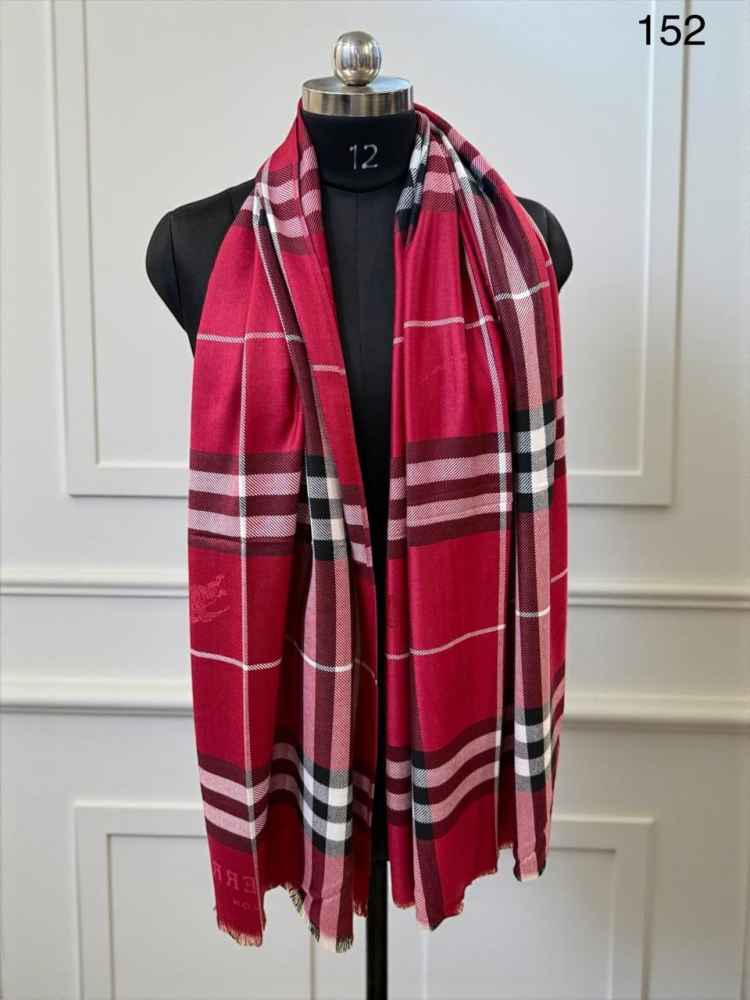 Burberry Check Cashmere Red Stole-thumb-0