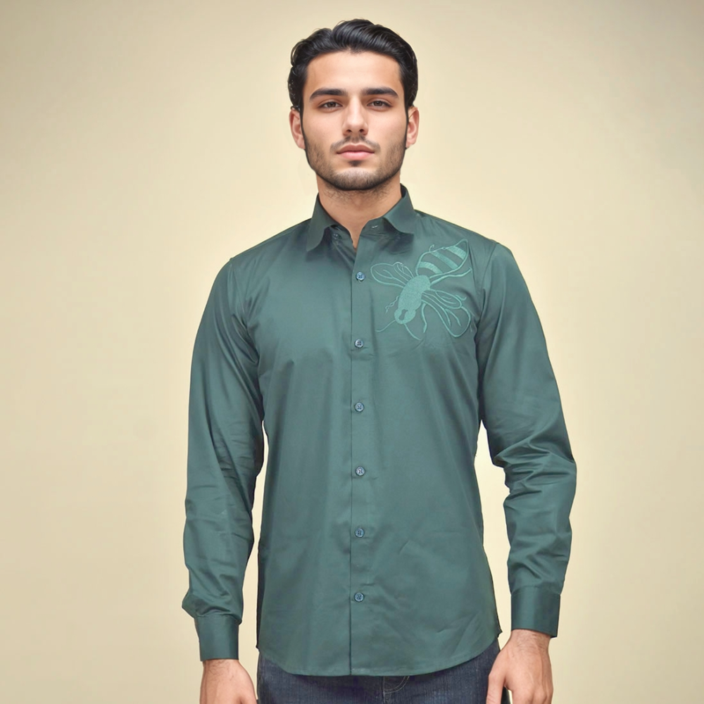 Gucci Bee Embroidered Green Premium Shirt-1