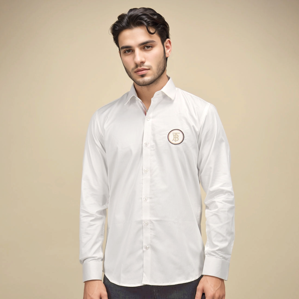 Burberry TB Embroidered logo White Premium Shirt-1