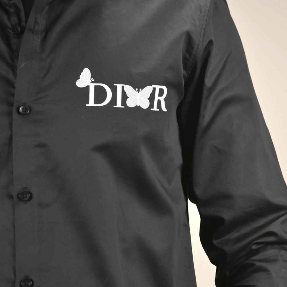 Dior Black Premium Quality Long Sleeve Cotton Shirt-thumb-5