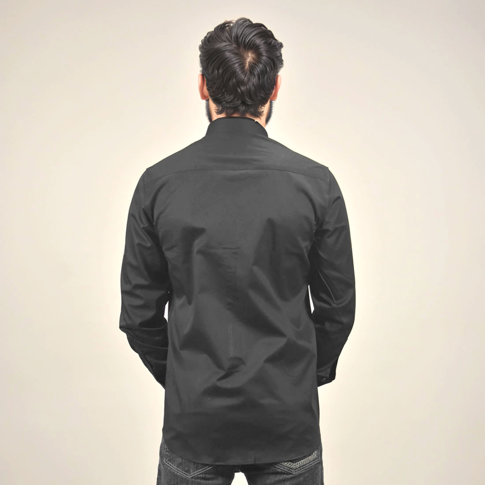 Dior Black Premium Quality Long Sleeve Cotton Shirt-thumb-4