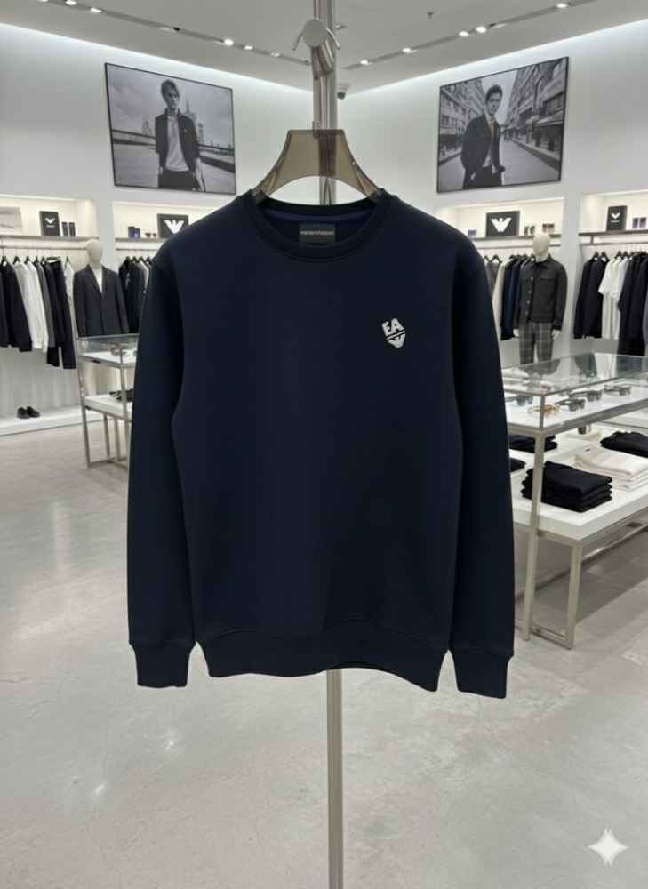 Emporio Armani Navy Blue Cotton Sweatshirt-2