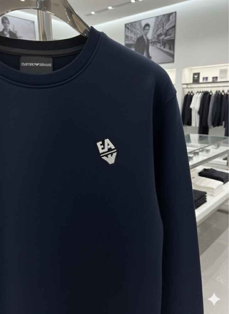 Emporio Armani Navy Blue Cotton Sweatshirt-1