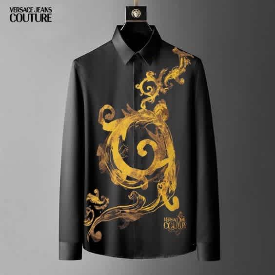 Versace Black Premium Quality Cotton Shirt-thumb-0