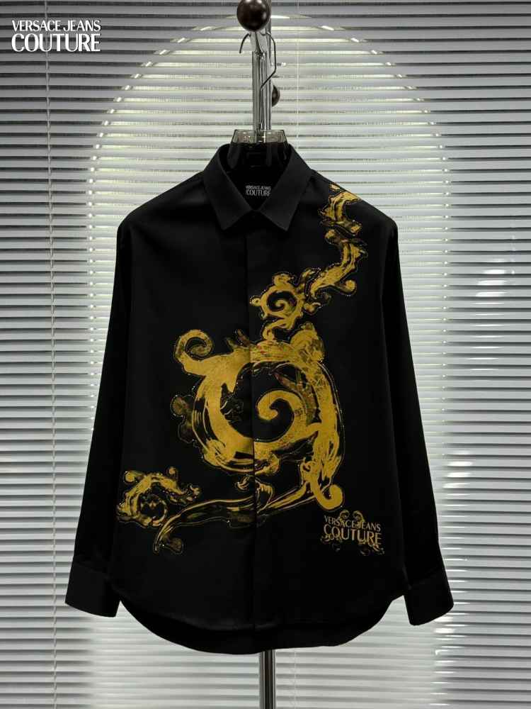 Versace Black Premium Quality Cotton Shirt-thumb-1