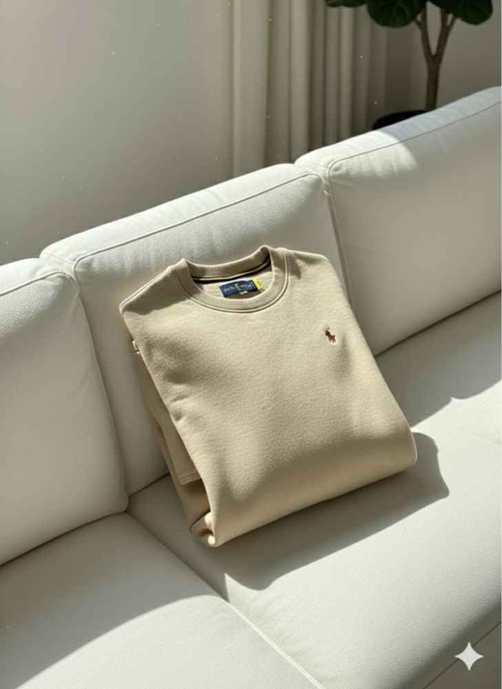 Ralph Lauren Cream Premium Quality Cotton Sweatshirt-2