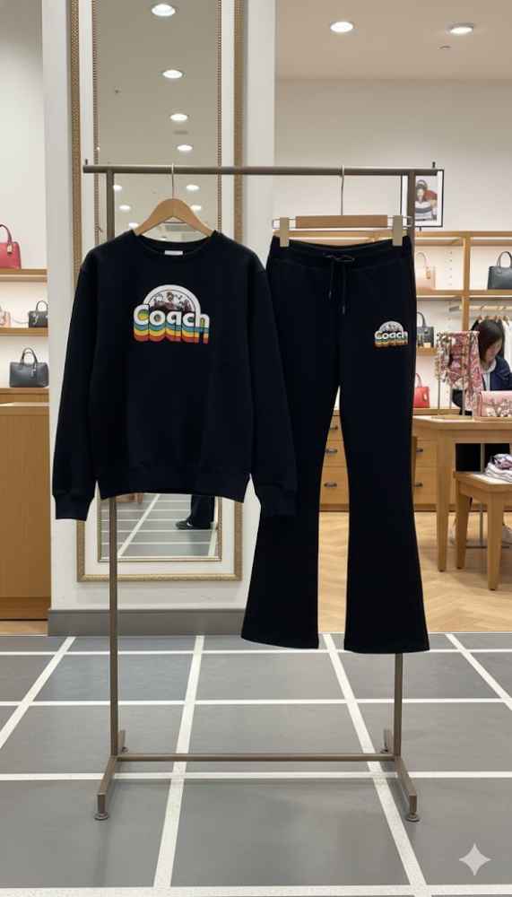 Coach Black Premium Quality Co-ord Set-3